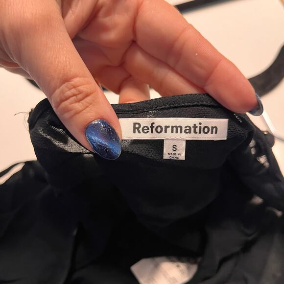 Reformation Black Sheer Viscose Camisole Top Size Small - Picture 3 of 6